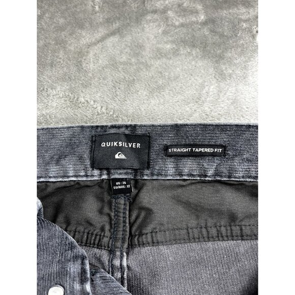 Quiksilver Boys Sz 26X26 Gray Kracker Corduroy Pants Straight Tapered NWT Skater - Picture 3 of 16